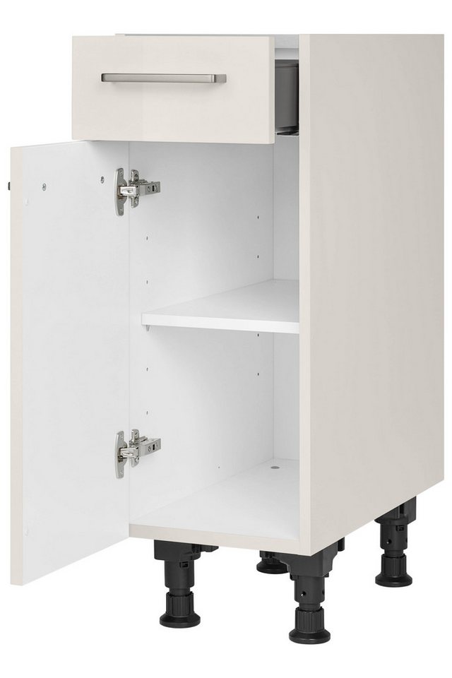 nobilia® Unterschrank "Flash", Ausrichtung wählbar, vormontiert, in den Breiten 30, 45 und 60 cm, mit höhenverstellbaren Sockelfüßen, vormontiert – Bild 2 von 5