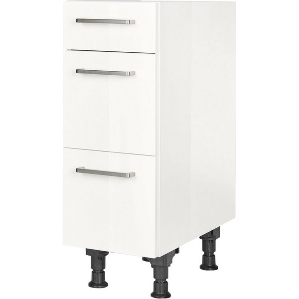 nobilia® Unterschrank "Flash", vormontiert, mit höhenverstellbaren Sockelfüßen, in den Breiten 30, 45, 60 und 90 cm, mit Schubkasten und Auszügen