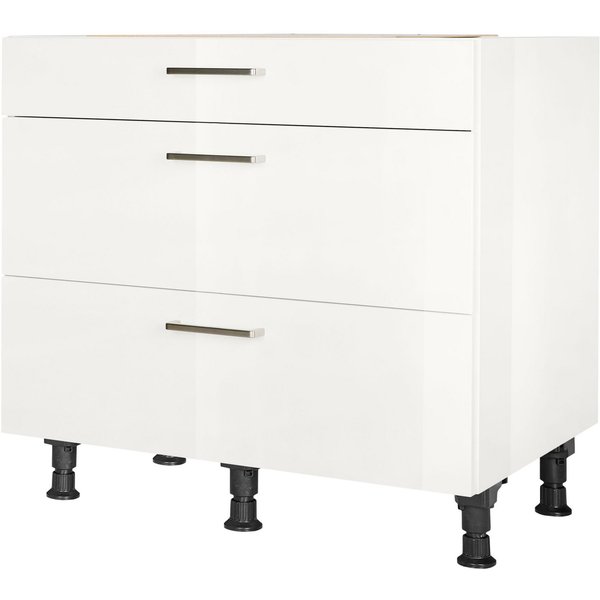 nobilia® Unterschrank "Flash", vormontiert, mit höhenverstellbaren Sockelfüßen, in den Breiten 30, 45, 60 und 90 cm, mit Schubkasten und Auszügen