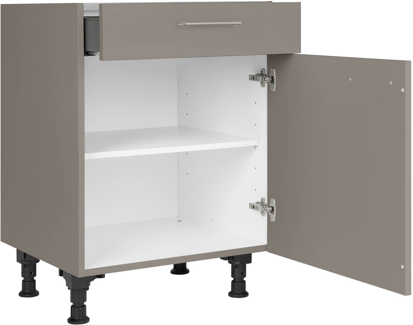 nobilia® Unterschrank "Laser", Ausrichtung wählbar, vormontiert, in den Breiten 30, 45 und 60 cm Breite, mit höhenverstellbaren Sockelfüßen, vormontiert – Bild 2 von 5