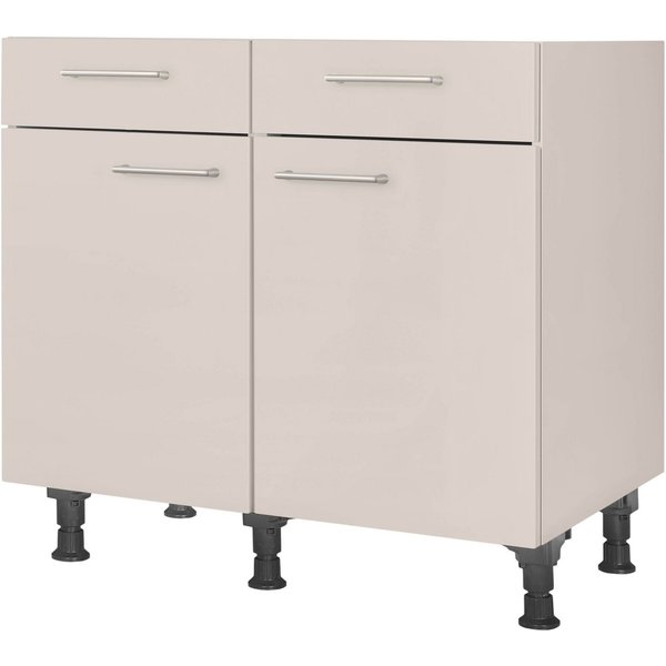 nobilia® Unterschrank "Laser", vormontiert, Breite 90 cm, Soft-Close-Funktion bei den Schubkästen, inkl. höhenverstellbare Sockelfüße