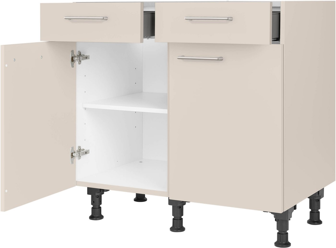 nobilia® Unterschrank "Laser", vormontiert, Breite 90 cm, Soft-Close-Funktion bei den Schubkästen, inkl. höhenverstellbare Sockelfüße – Bild 2 von 5