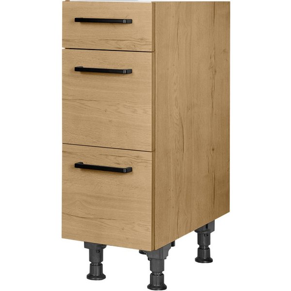 nobilia® Unterschrank "Structura", vormontiert, mit höhenverstellbaren Sockelfüßen, in den Breiten 30, 45, 60 und 90 cm, mit Schubkasten und Auszügen