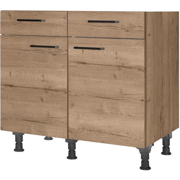 nobilia® Unterschrank "Structura", vormontiert, Breite 90 cm, Soft-Close-Funktion bei den Schubkästen, inkl. höhenverstellbare Sockelfüße