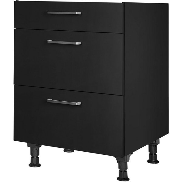 nobilia® Unterschrank "Touch", vormontiert, mit höhenverstellbaren Sockelfüßen, in den Breiten 30, 45, 60 und 90 cm, mit Schubkasten und Auszügen