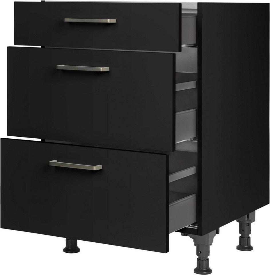 nobilia® Unterschrank "Touch", vormontiert, mit höhenverstellbaren Sockelfüßen, in den Breiten 30, 45, 60 und 90 cm, mit Schubkasten und Auszügen – Bild 2 von 5