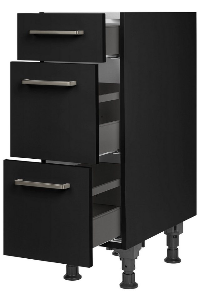 nobilia® Unterschrank "Touch", vormontiert, mit höhenverstellbaren Sockelfüßen, in den Breiten 30, 45, 60 und 90 cm, mit Schubkasten und Auszügen – Bild 2 von 5