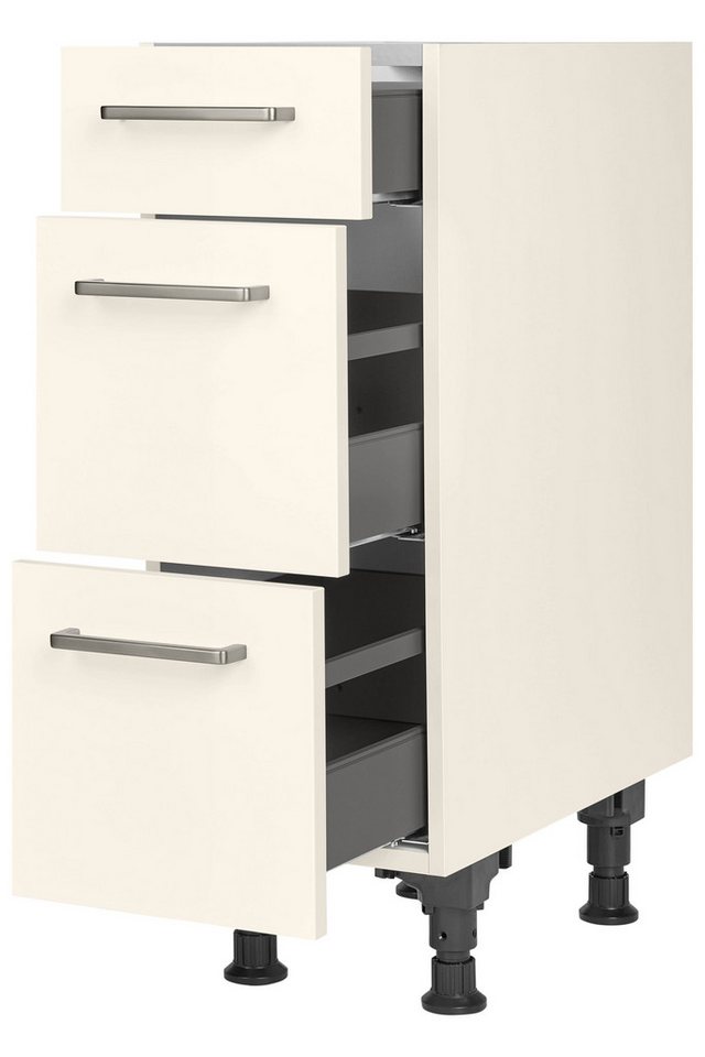 nobilia® Unterschrank "Touch", vormontiert, mit höhenverstellbaren Sockelfüßen, in den Breiten 30, 45, 60 und 90 cm, mit Schubkasten und Auszügen – Bild 2 von 5