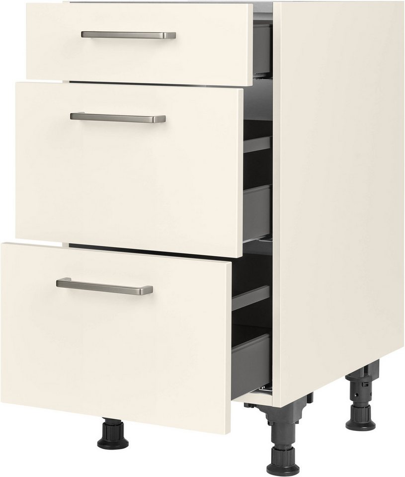 nobilia® Unterschrank "Touch", vormontiert, mit höhenverstellbaren Sockelfüßen, in den Breiten 30, 45, 60 und 90 cm, mit Schubkasten und Auszügen – Bild 2 von 5