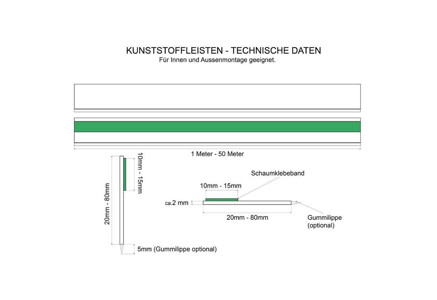 Nobily Fensterleiste 30mm OHNE Lippe, 1-60m, Zierleisten zur Montage, selbstklebend, Kunststoff, in verschiedenen Farben erhältlich – Bild 5 von 5