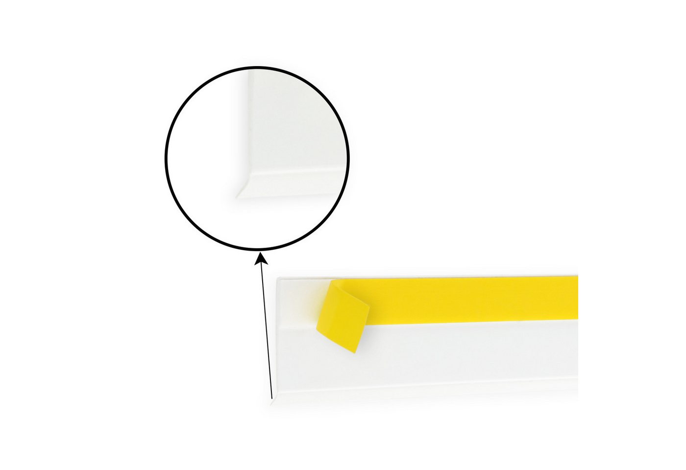 Nobily Fensterleiste PVC, 30mm mit Lippe, selbstklebend, Zierleisten zur Montage, selbstklebend, Kunststoff, Farbe: Weiß – Bild 2 von 5