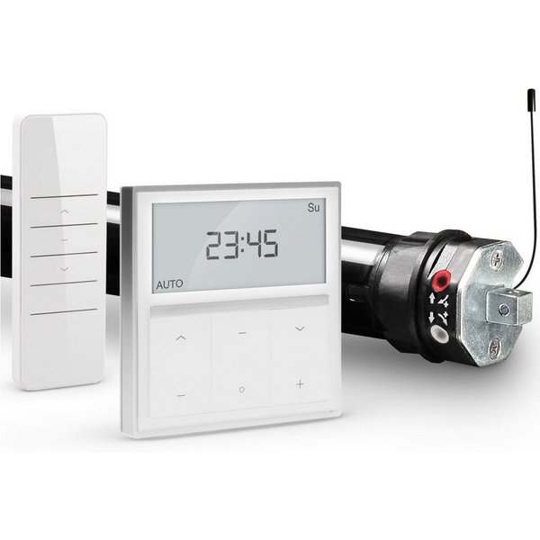 Nobily Rollladenmotor Profi-Set PR4 inkl. Funk-Timer Exquisit Wandsender, (1 St), Zugkraft 36 kg