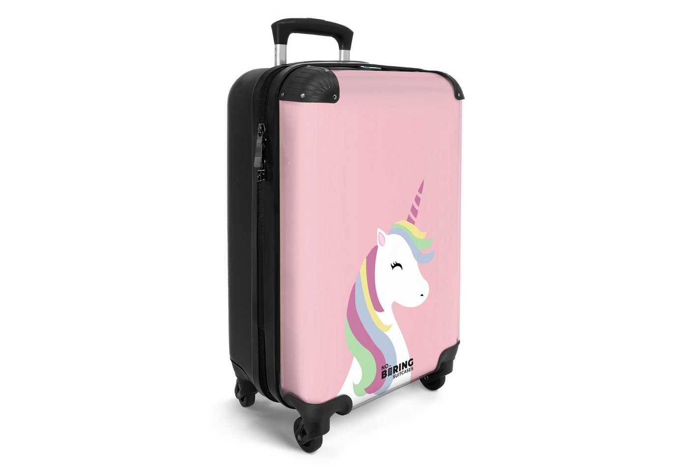 NoBoringSuitcases.com© Kinderkoffer Einhorn - Regenbogen - Pastell - Rosa - Mädchen 55x35x20cm, Kinder Koffer Klein, Trolley Handgepäck, Reisekoffer – Bild 2 von 5