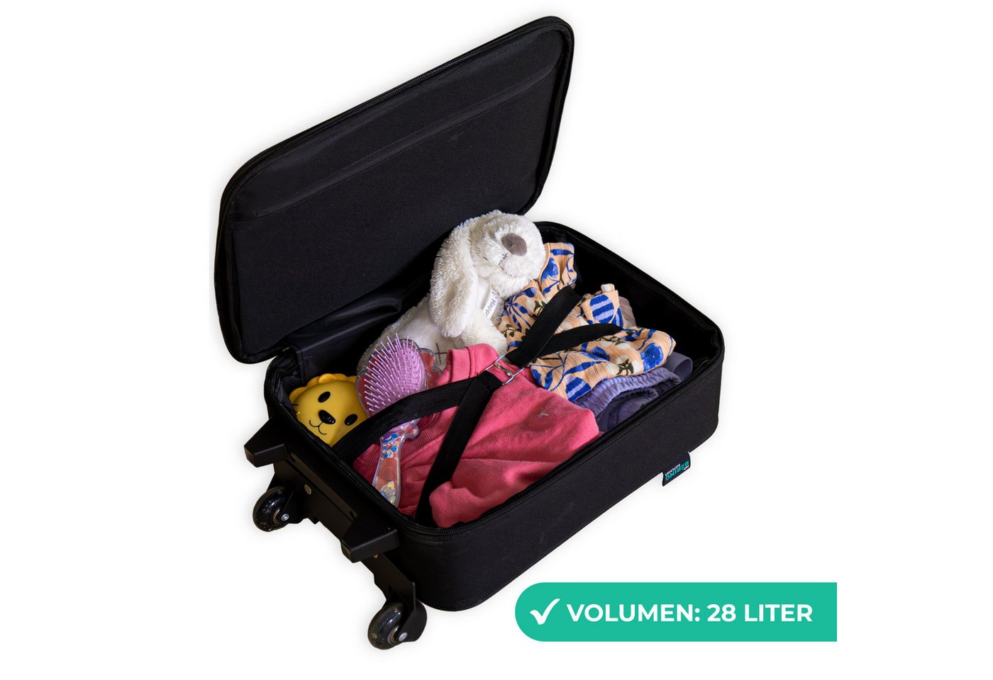 NoBoringSuitcases.com© Kinderkoffer mit leuchtende Räder - Neon - Netz - Fußball - Farbenfroh, 2 Rollen, Kinder Koffer Klein, Trolley Handgepäck, Reisekoffer – Bild 2 von 5