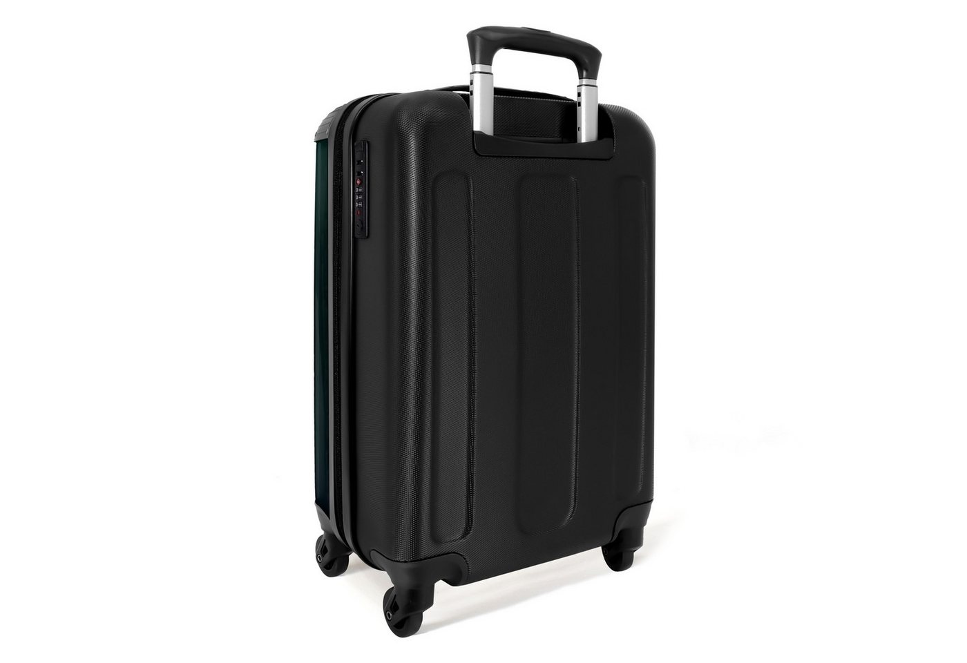 NoBoringSuitcases.com© Kinderkoffer Silhouette eines Fußballspielers in Grün und Blau 55x35x20cm, Handgepäck Koffer, Hartschalenkoffer Kinder, Reisekoffer Junge – Bild 3 von 5