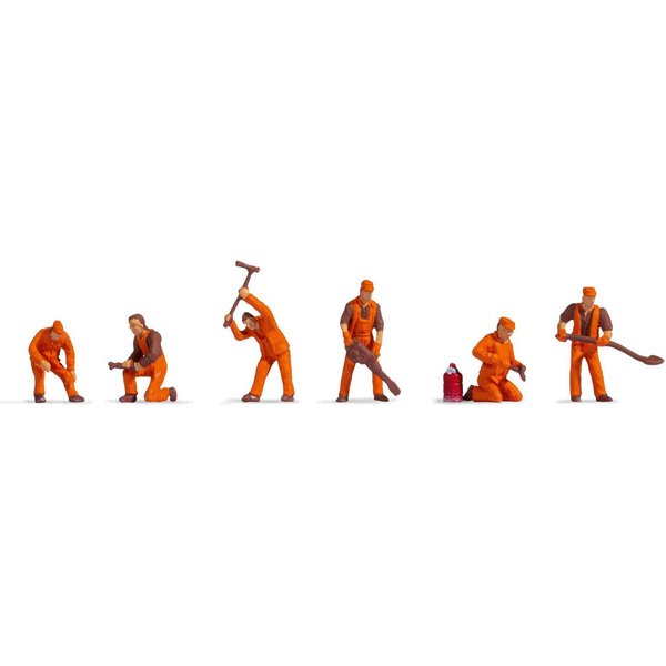 NOCH Dekofigur Gleisbautrupp, Modellbahnfiguren 6-teilig, perfekt