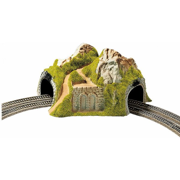 NOCH Modelleisenbahn-Tunnel Ecktunnel, 2-gleisig gebogener Tunnel, 23 x 22 x 1