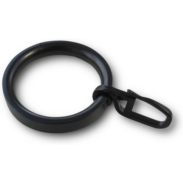 nodeko Gardinenring Vorhangringe Ø 32 x 43 mm, Kunststoff, für Gardinenstangen Ø 16 mm bis 20 mm, (Packung, mit Faltenlegehaken), mit Kerbe zum Einklipsen des F