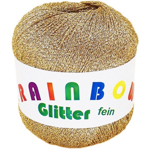 NOGA EFFEKTGARN GmbH Rainbow Glitter fein - feines Glitzer-Bändchengarn auf 25 Gramm Knäuel Effektgarn