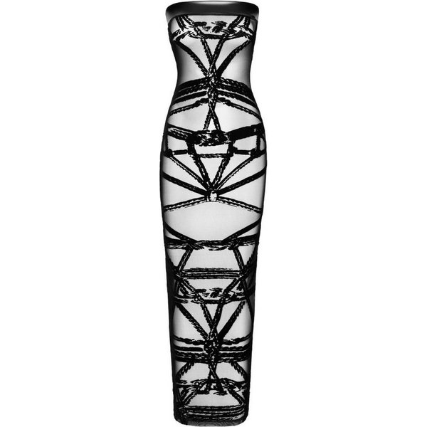 Noir Handmade Negligé langes Kleid in schwarz - L