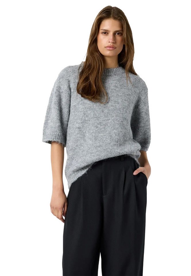 Noisy may Strickpullover Strukturierte Flachstrickoptik für Damen (1-tlg) Recyceltes Material, Nachhaltig, Kurzarm, Rundhals, Flachstrick – Bild 2 von 5