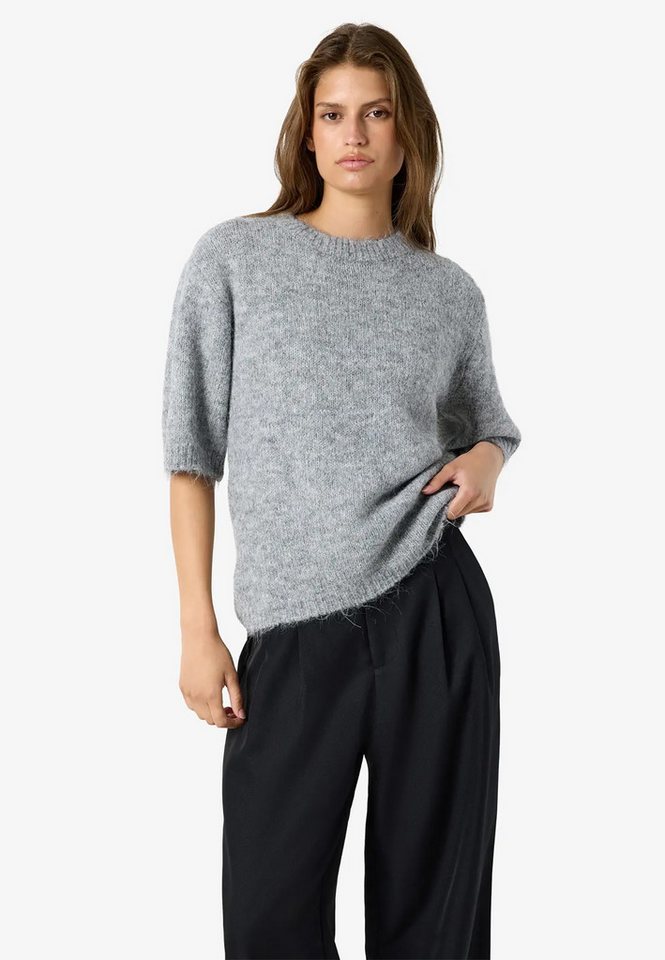 Noisy may Strickpullover Strukturierte Flachstrickoptik für Damen (1-tlg) Recyceltes Material, Nachhaltig, Kurzarm, Rundhals, Flachstrick – Bild 3 von 5