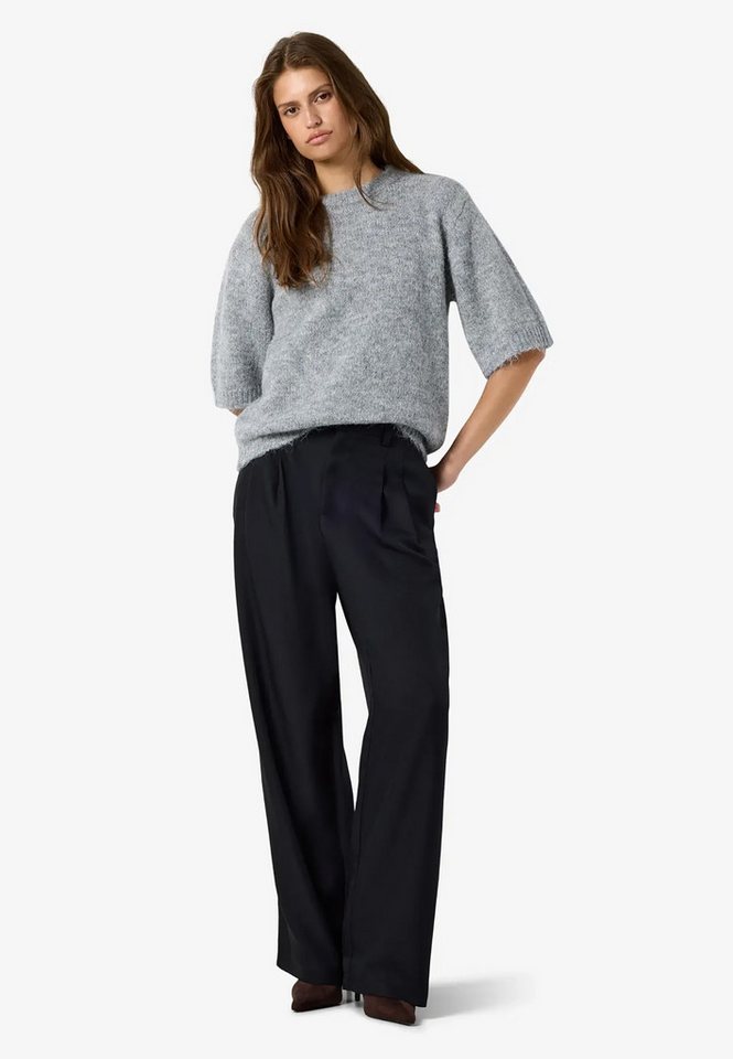 Noisy may Strickpullover Strukturierte Flachstrickoptik für Damen (1-tlg) Recyceltes Material, Nachhaltig, Kurzarm, Rundhals, Flachstrick – Bild 4 von 5