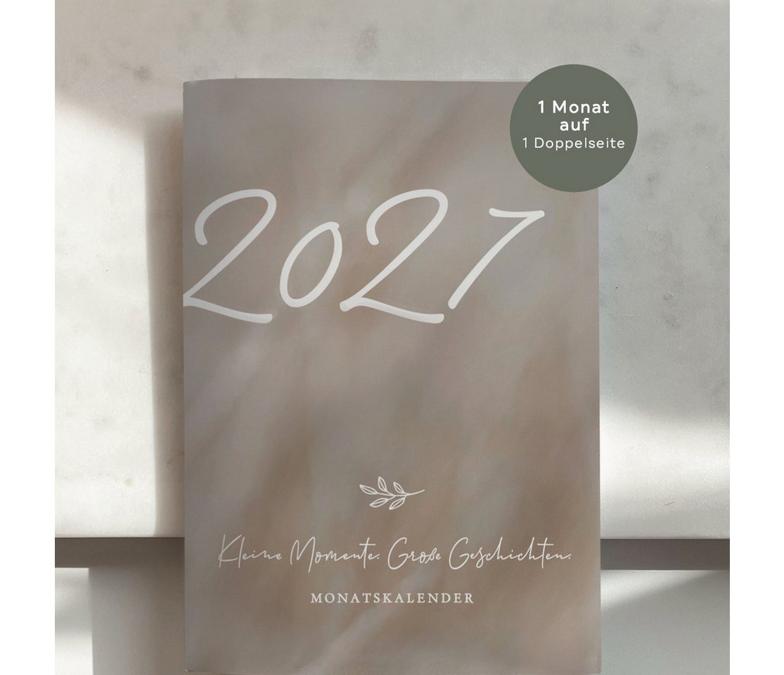 NORDEULE Monatskalender 2027 Beige, Jahresplaner A5 mit deutschen Feiertagen & Zeitumstellung, idealer Terminkalender für Unterwegs, Büro oder Zuhause – Bild 3 von 5