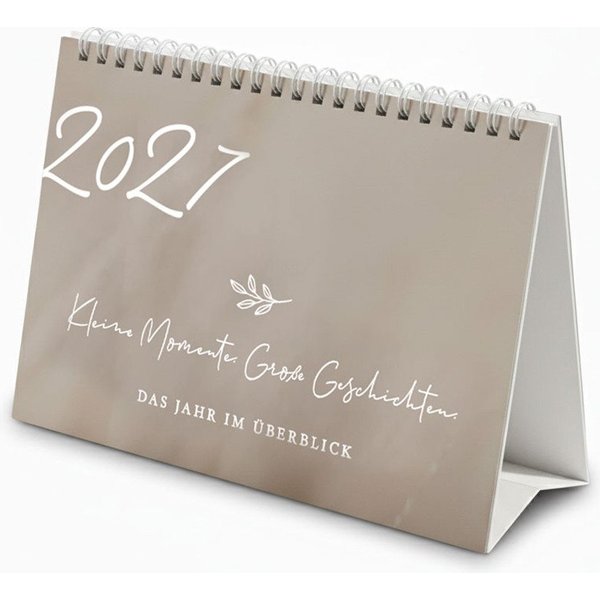NORDEULE Tischkalender 2027, Planer zum Aufstellen A5 quer, ideal für den Bürotisch, Arbeitsplatz, Sideboard, Regal oder Geschenk