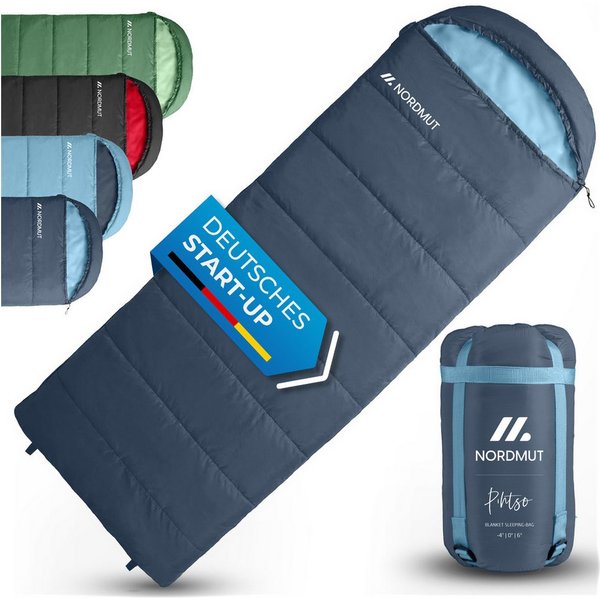 Nordmut Deckenschlafsack Sommer 3 Jahreszeiten Camping Outdoor, kleines Packmaß, leicht, warm (Spar-Set, 1 tlg., Nordmut Pihtso + Kompressionsbeutel), wasserabw