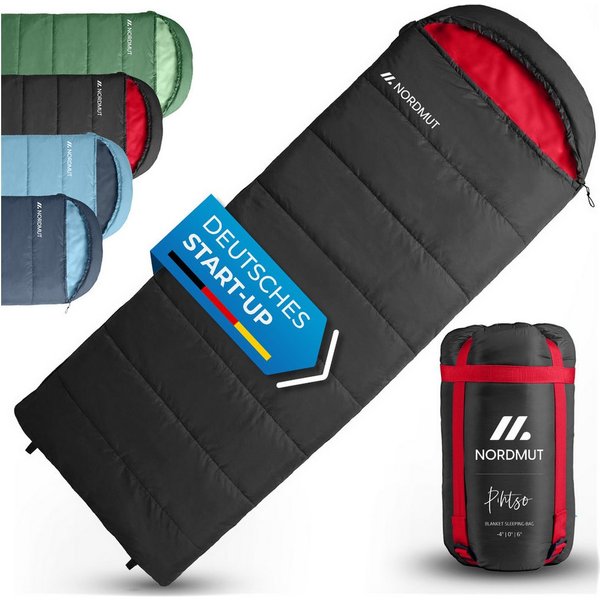 Nordmut Deckenschlafsack Sommer 3 Jahreszeiten Camping Outdoor, kleines Packmaß, leicht, warm (Spar-Set, 1 tlg., Nordmut Pihtso + Kompressionsbeutel), wasserabw