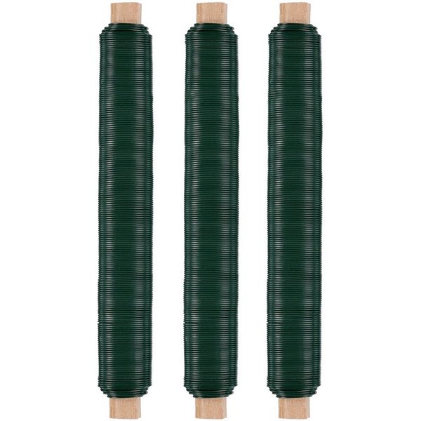 Nordstern Bindedraht Blumendraht Basteldraht 3er Pack, (Grün), Wickeldraht Ø 0,65 mm x 38 m