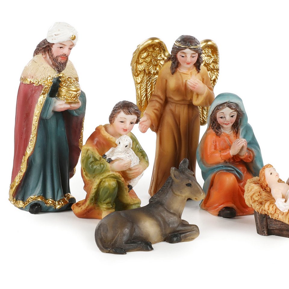 Nordstern Krippenfigur kleine Weihnachtskrippe (11 St), klassisches Design 3- 10 cm – Bild 2 von 4