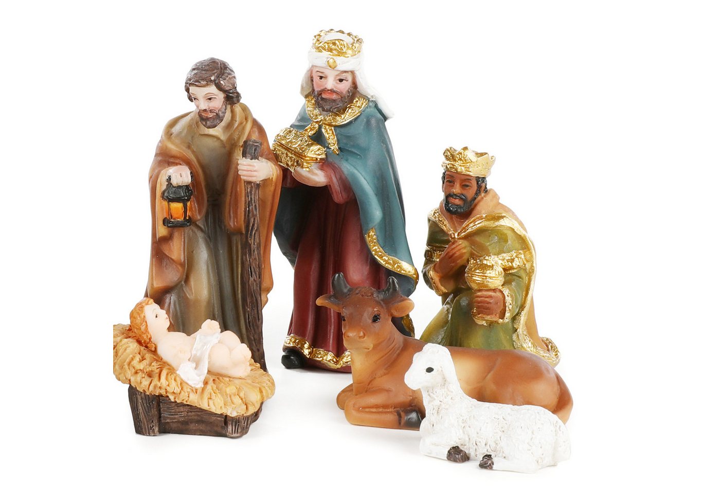 Nordstern Krippenfigur kleine Weihnachtskrippe (11 St), klassisches Design 3- 10 cm – Bild 3 von 4