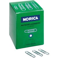 Norica Büroklammern 24 mm, silber, Eisendraht verzinkt, 1.000 Stk. Großpack