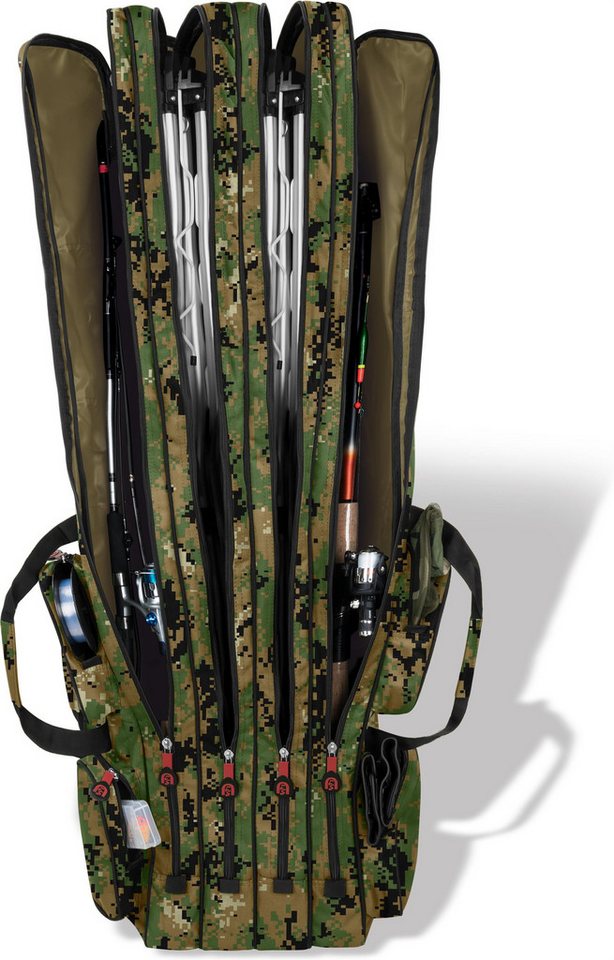 normani Angelrutentasche, Rutenfutteral Angelrutenrucksack Angelrutentasche mit 3-4 Fächern – Bild 5 von 5
