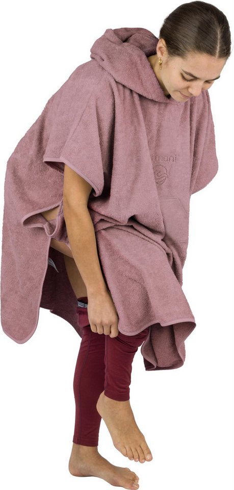 normani Badeponcho Badeponcho aus Bio-Baumwolle Sitra, Bio-Baumwolle, Kapuze, Schlupf, Strandponcho 90x105 cm aus 100 % Öko-Baumwolle mit Kapuze – Bild 3 von 5