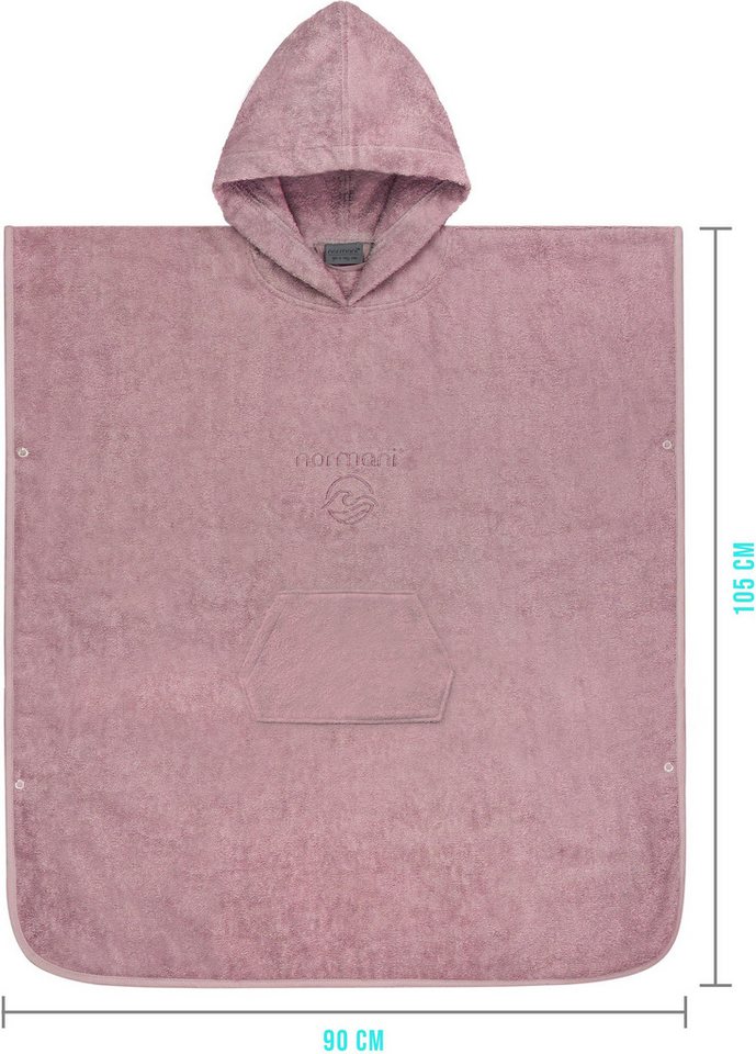 normani Badeponcho Badeponcho aus Bio-Baumwolle Sitra, Bio-Baumwolle, Kapuze, Schlupf, Strandponcho 90x105 cm aus 100 % Öko-Baumwolle mit Kapuze – Bild 4 von 5