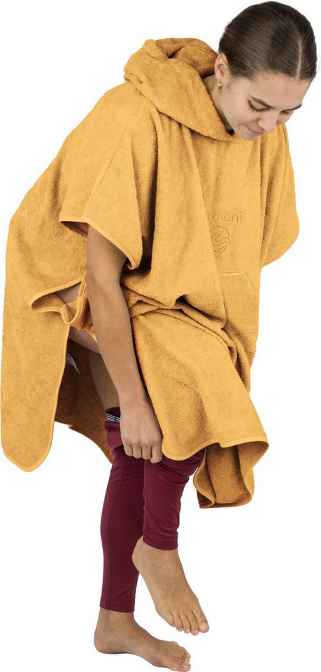normani Badeponcho Badeponcho aus Bio-Baumwolle Sitra, Bio-Baumwolle, Kapuze, Schlupf, Strandponcho 90x105 cm aus 100 % Öko-Baumwolle mit Kapuze – Bild 3 von 5