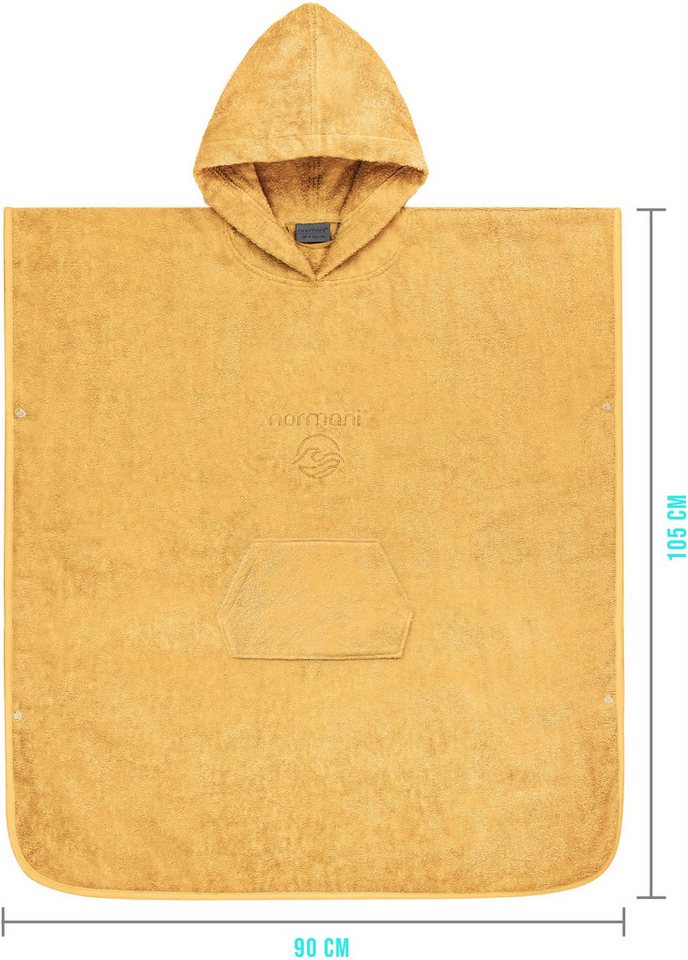 normani Badeponcho Badeponcho aus Bio-Baumwolle Sitra, Bio-Baumwolle, Kapuze, Schlupf, Strandponcho 90x105 cm aus 100 % Öko-Baumwolle mit Kapuze – Bild 4 von 5