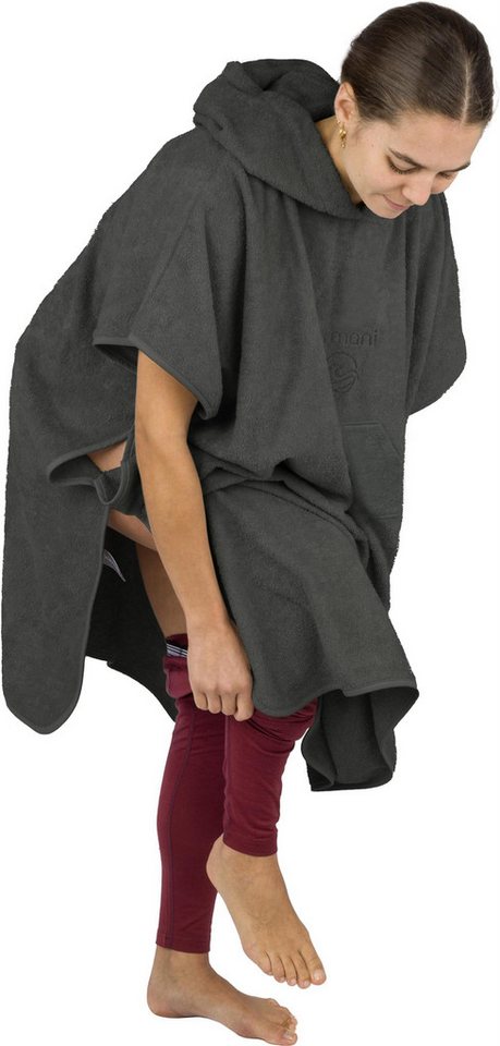 normani Badeponcho Badeponcho aus Bio-Baumwolle Sitra, Bio-Baumwolle, Kapuze, Schlupf, Strandponcho 90x105 cm aus 100 % Öko-Baumwolle mit Kapuze – Bild 3 von 5