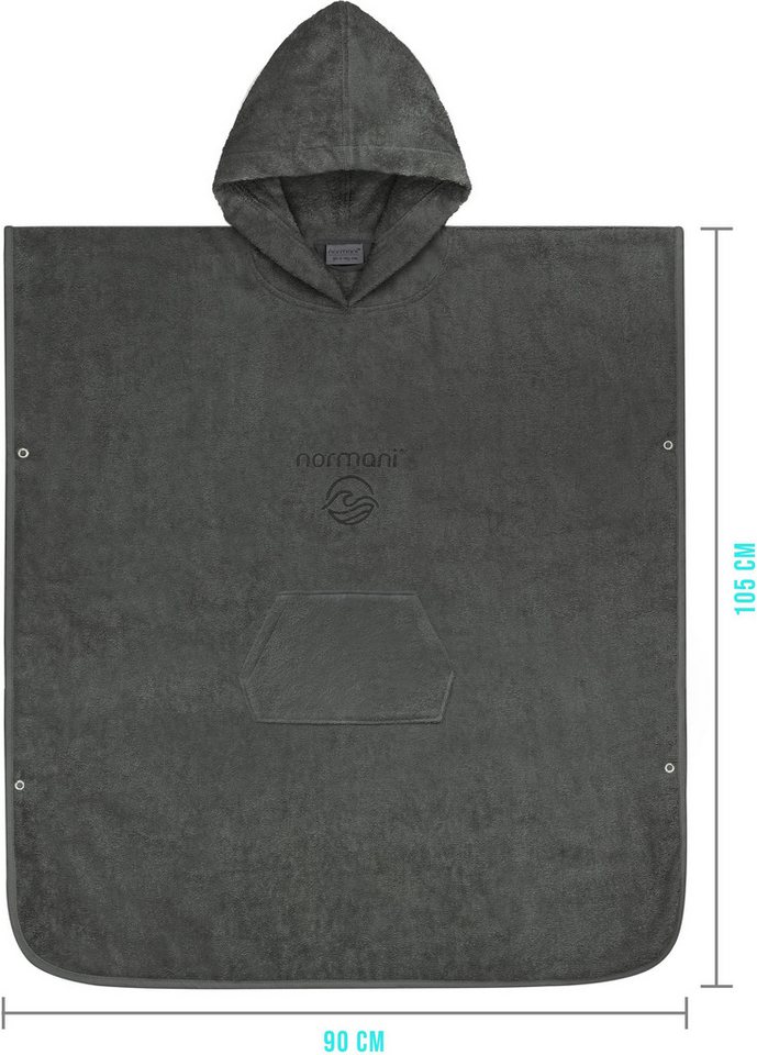 normani Badeponcho Badeponcho aus Bio-Baumwolle Sitra, Bio-Baumwolle, Kapuze, Schlupf, Strandponcho 90x105 cm aus 100 % Öko-Baumwolle mit Kapuze – Bild 4 von 5