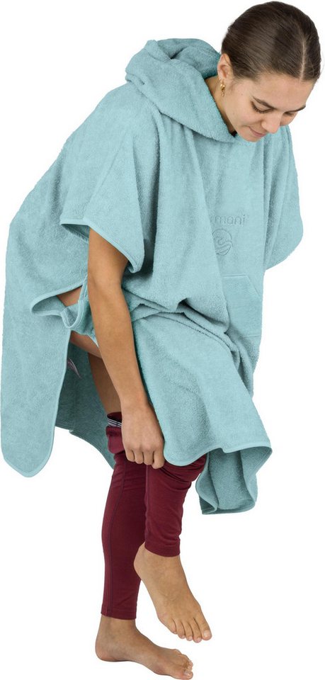 normani Badeponcho Badeponcho aus Bio-Baumwolle Sitra, Bio-Baumwolle, Kapuze, Schlupf, Strandponcho 90x105 cm aus 100 % Öko-Baumwolle mit Kapuze – Bild 3 von 5