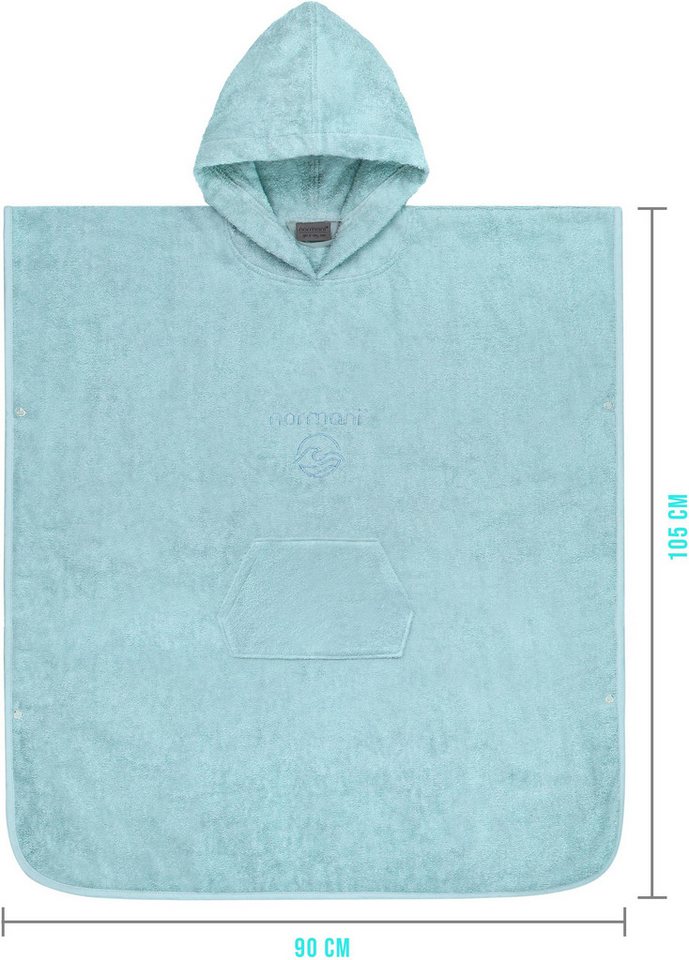 normani Badeponcho Badeponcho aus Bio-Baumwolle Sitra, Bio-Baumwolle, Kapuze, Schlupf, Strandponcho 90x105 cm aus 100 % Öko-Baumwolle mit Kapuze – Bild 4 von 5