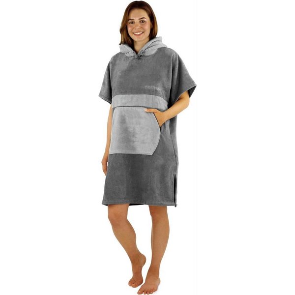 normani Badeponcho Damen Badeponcho, Midilänge, Baumwolle, Kapuze, Schlupf, Badehandtuch aus 100 % saugstarker Baumwolle