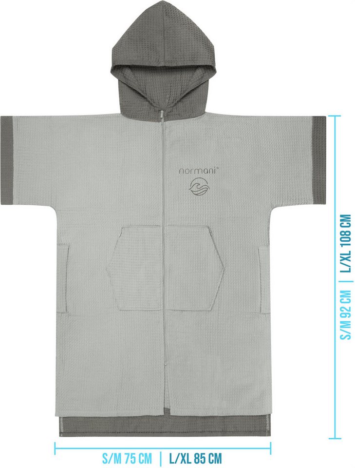 normani Badeponcho Badeponcho Niramey, Langform, Viskose, atmungsaktiv, schnelltrocknend, Schlupf, Badeponcho für Erwachsene aus 100 % Bambusviskose – Bild 3 von 5