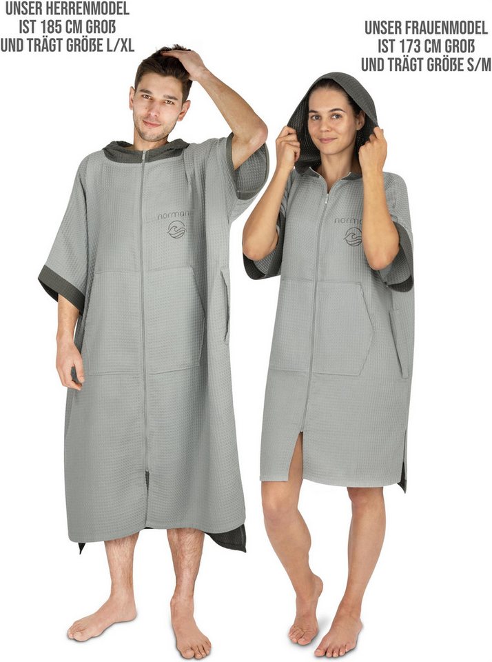 normani Badeponcho Badeponcho Niramey, Langform, Viskose, atmungsaktiv, schnelltrocknend, Schlupf, Badeponcho für Erwachsene aus 100 % Bambusviskose – Bild 4 von 5