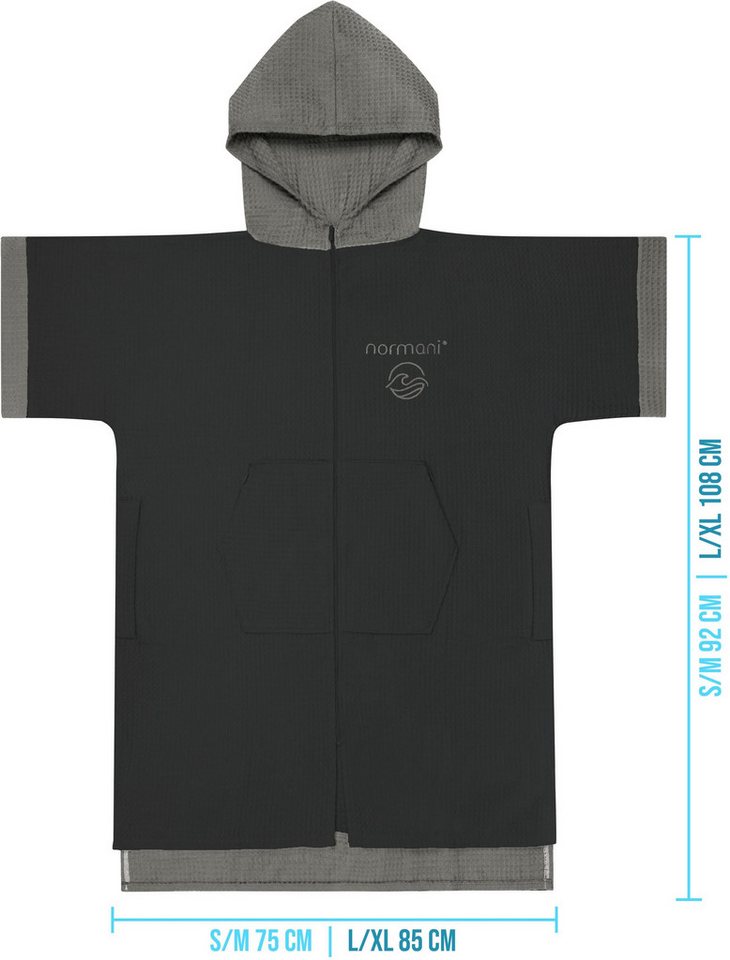 normani Badeponcho Badeponcho Niramey, Langform, Viskose, atmungsaktiv, schnelltrocknend, Schlupf, Badeponcho für Erwachsene aus 100 % Bambusviskose – Bild 3 von 5