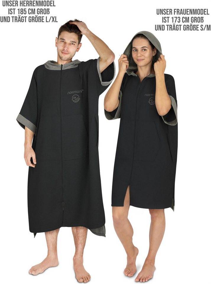 normani Badeponcho Badeponcho Niramey, Langform, Viskose, atmungsaktiv, schnelltrocknend, Schlupf, Badeponcho für Erwachsene aus 100 % Bambusviskose – Bild 4 von 5