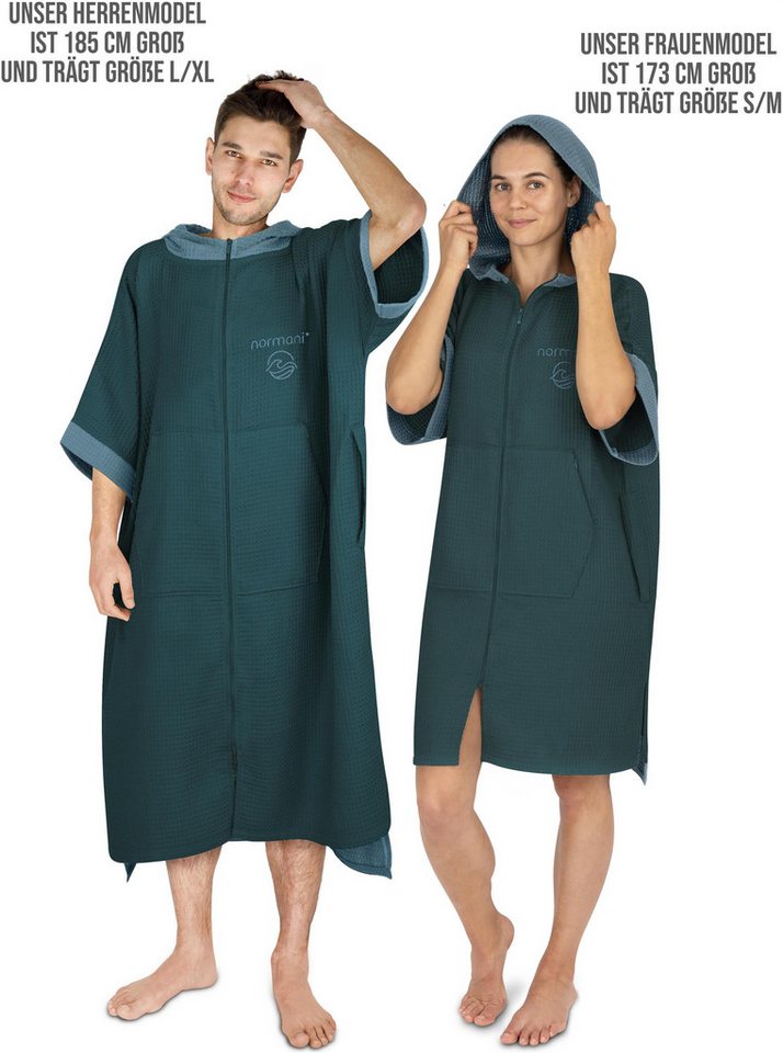 normani Badeponcho Badeponcho Niramey, Langform, Viskose, atmungsaktiv, schnelltrocknend, Schlupf, Badeponcho für Erwachsene aus 100 % Bambusviskose – Bild 4 von 5